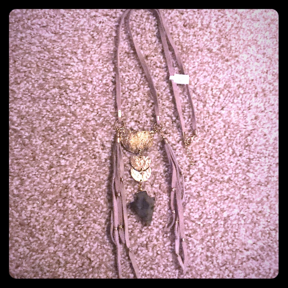 Gold Stone Pendant Necklace